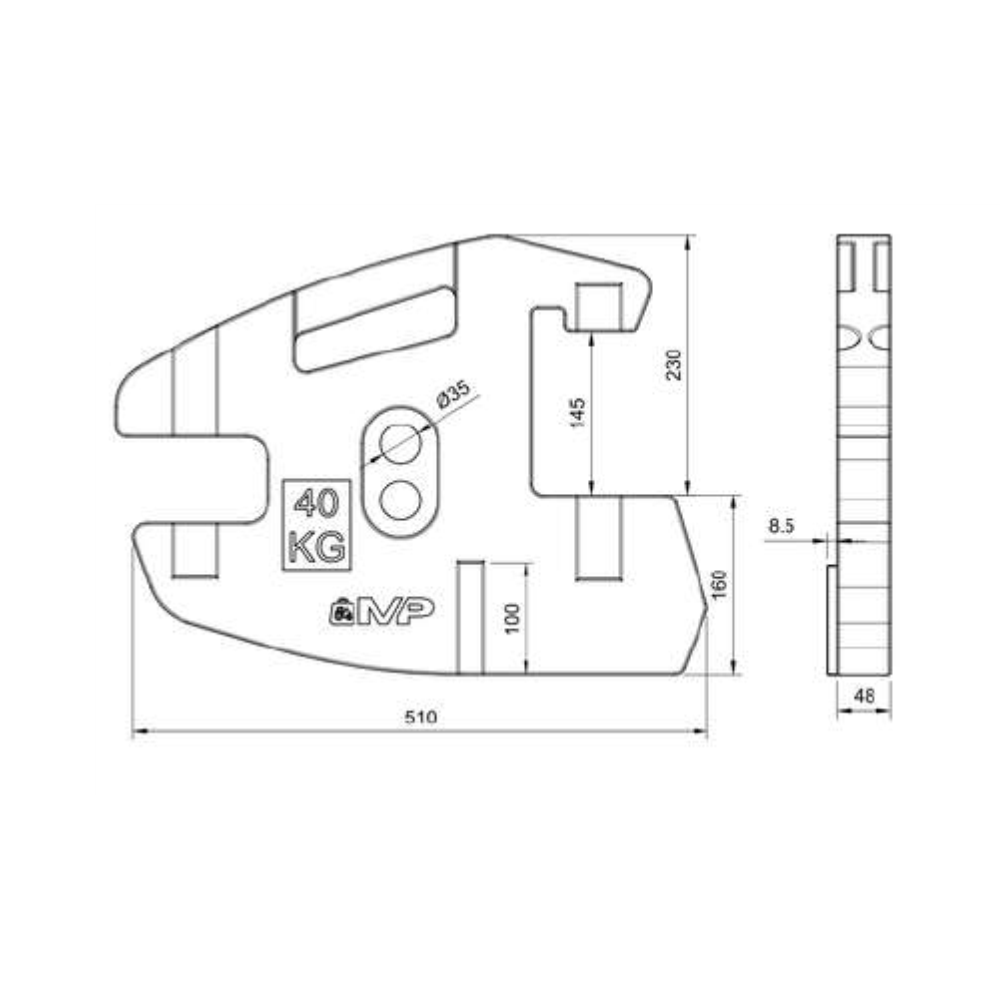 Peso frontal para Trator SAME 40KG